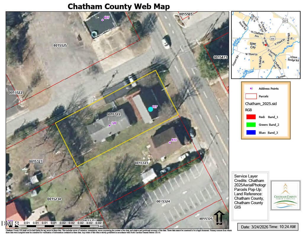 GIS.Aerial - 517 N 2nd Avenue, Siler City, NC 27344