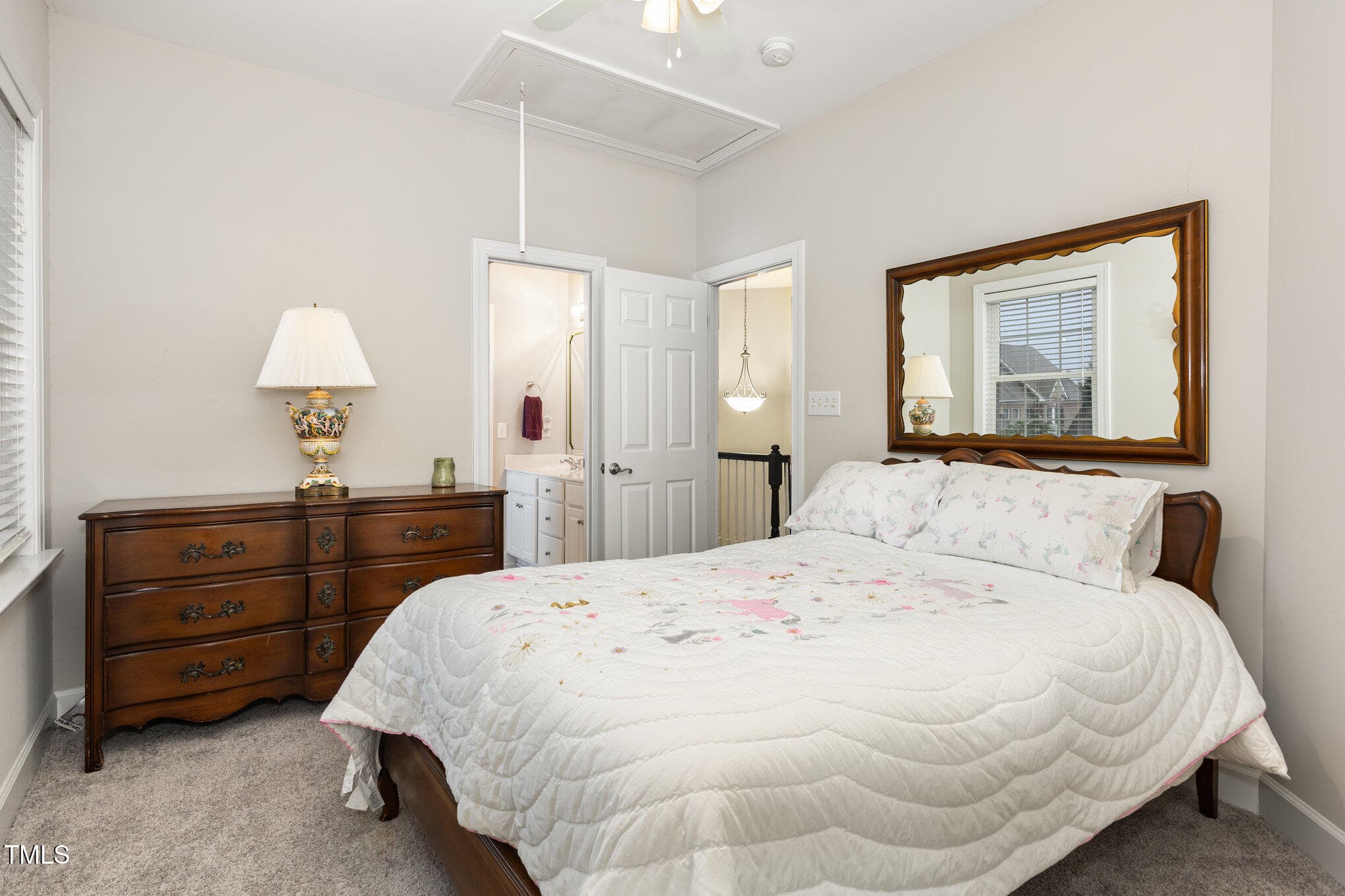 Bedroom with pull-down attic access - 2306 Carriage Oaks Drive, Raleigh, NC 27614, Raleigh