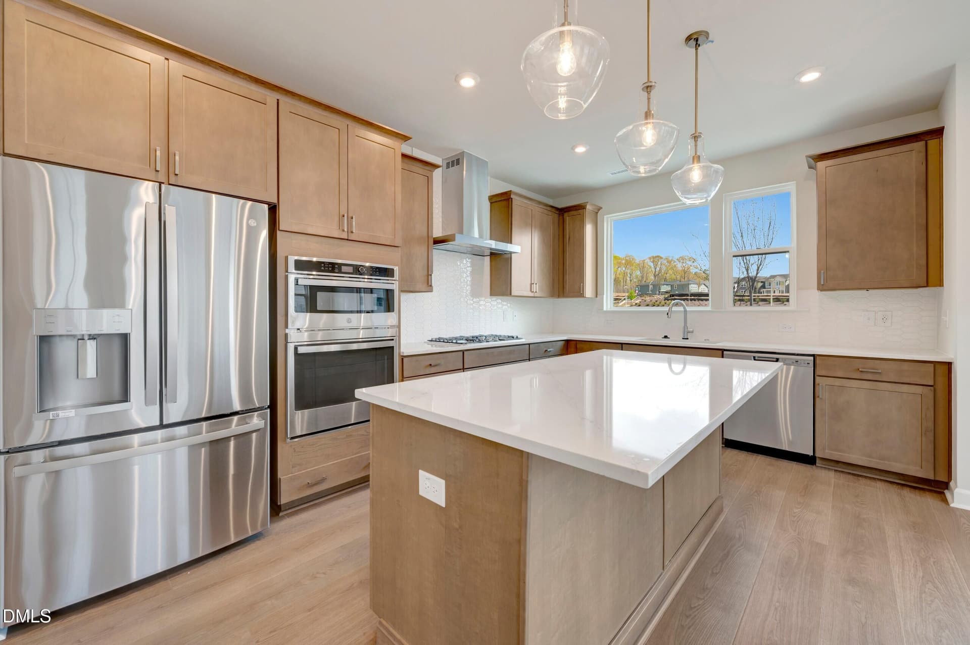 Kitchen and GE Refrigerator - 8 Quietwood Way, Pittsboro, NC 27312
