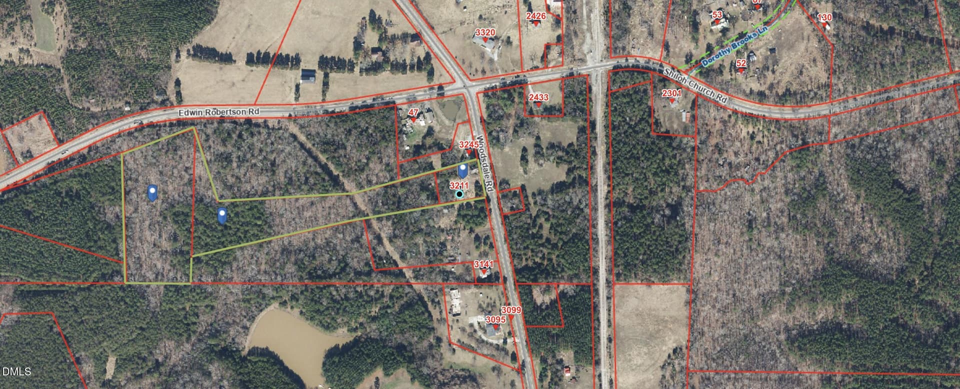 GIS map of all 3 lots - 3211 Woodsdale Road, Roxboro, NC 27574