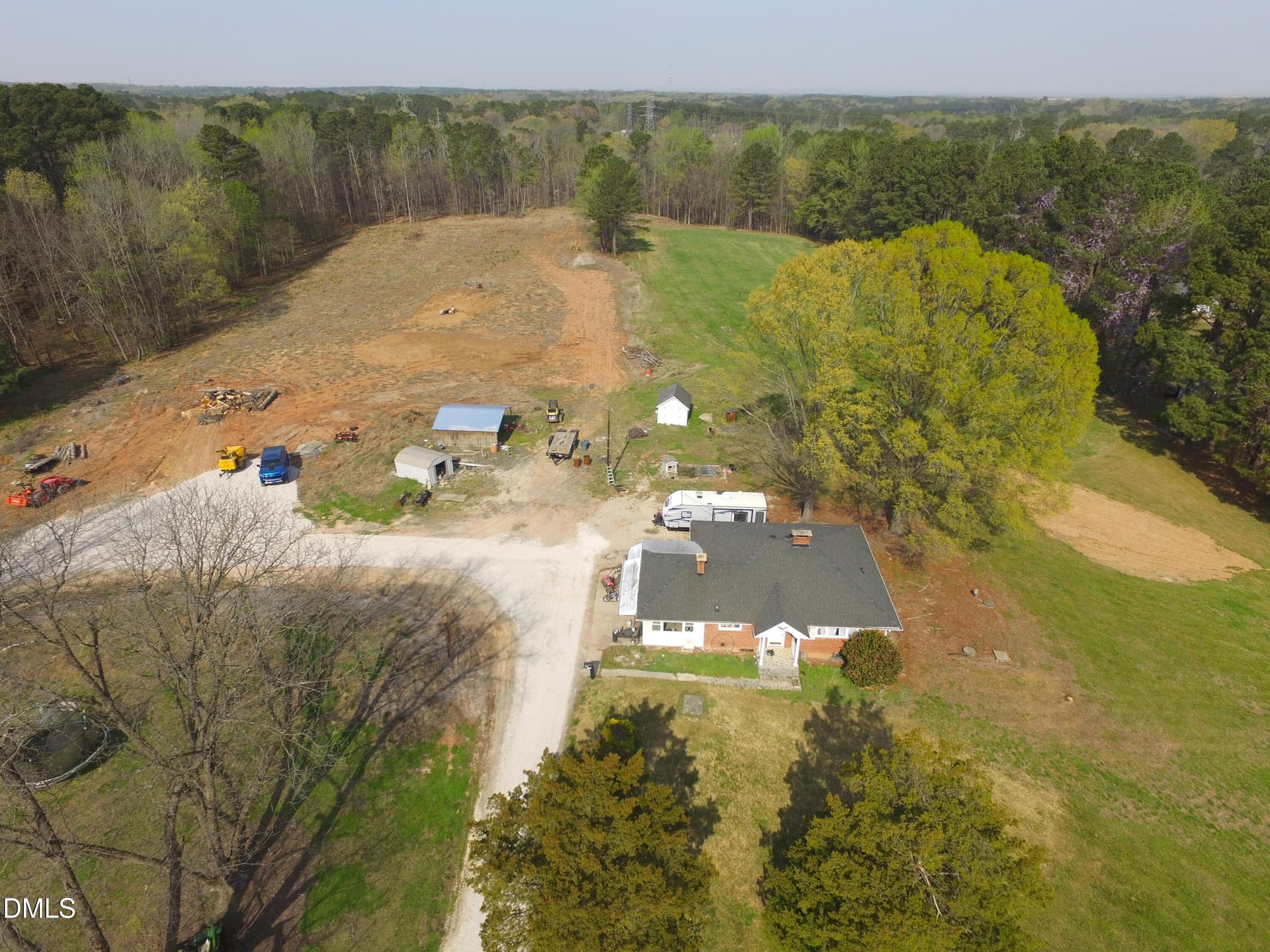 Left Front Aerial View - 2917 Redwood Road, Durham, NC 27704