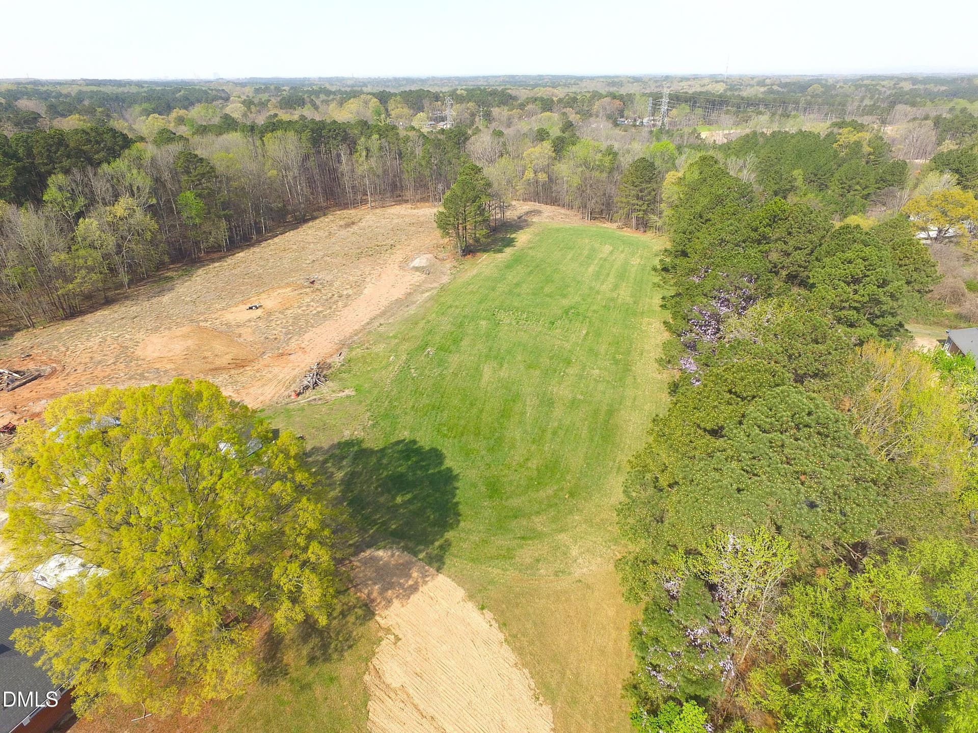Rear Pasture Aerial View - 2917 Redwood Road, Durham, NC 27704