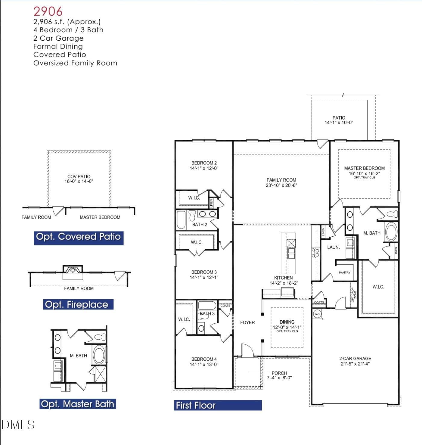 2906 Floor Plan - 104 Galway Road, Lillington, NC 27546