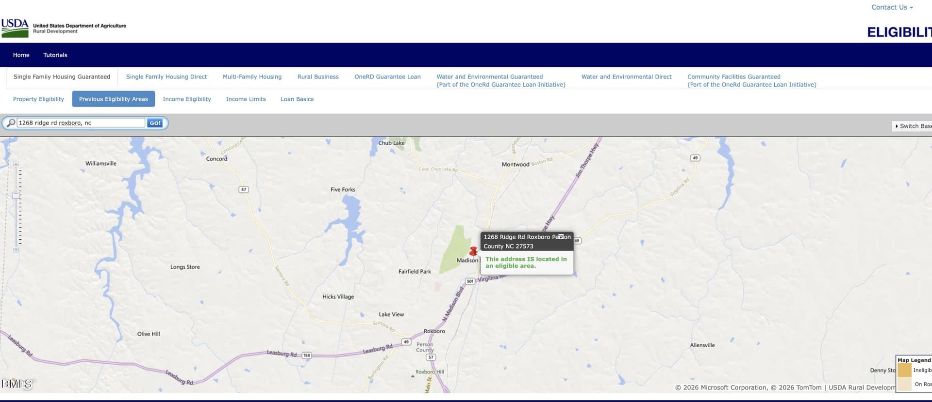 USDA Map 2026 - 1268 Ridge Road, Roxboro, NC 27573