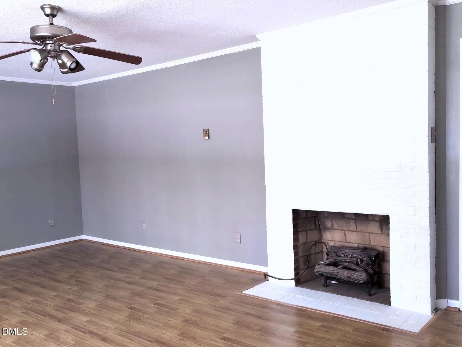 Full Masonry Fireplace with gas logs - 323 Ranch Farm Road, Raleigh, NC 27603, Raleigh