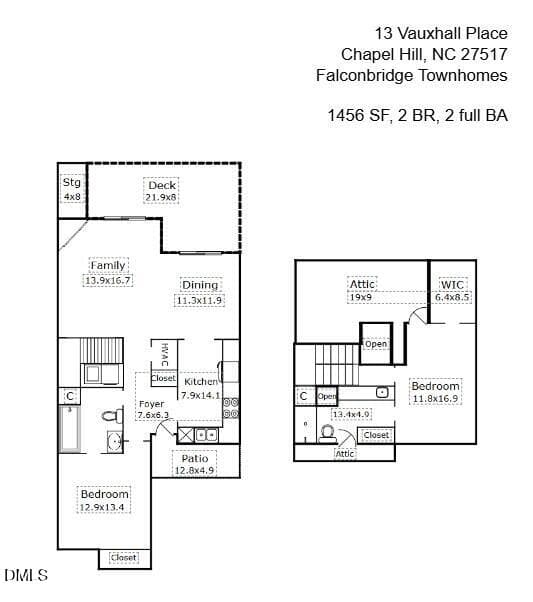 13 Vauxhall-floorplan - 13 Vauxhall Place, Chapel Hill, NC 27517, Chapel Hill