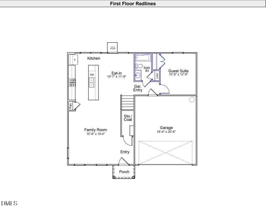 1st floor plan llp11 - 221 Thomas Trail 11, Lillington, NC 27546