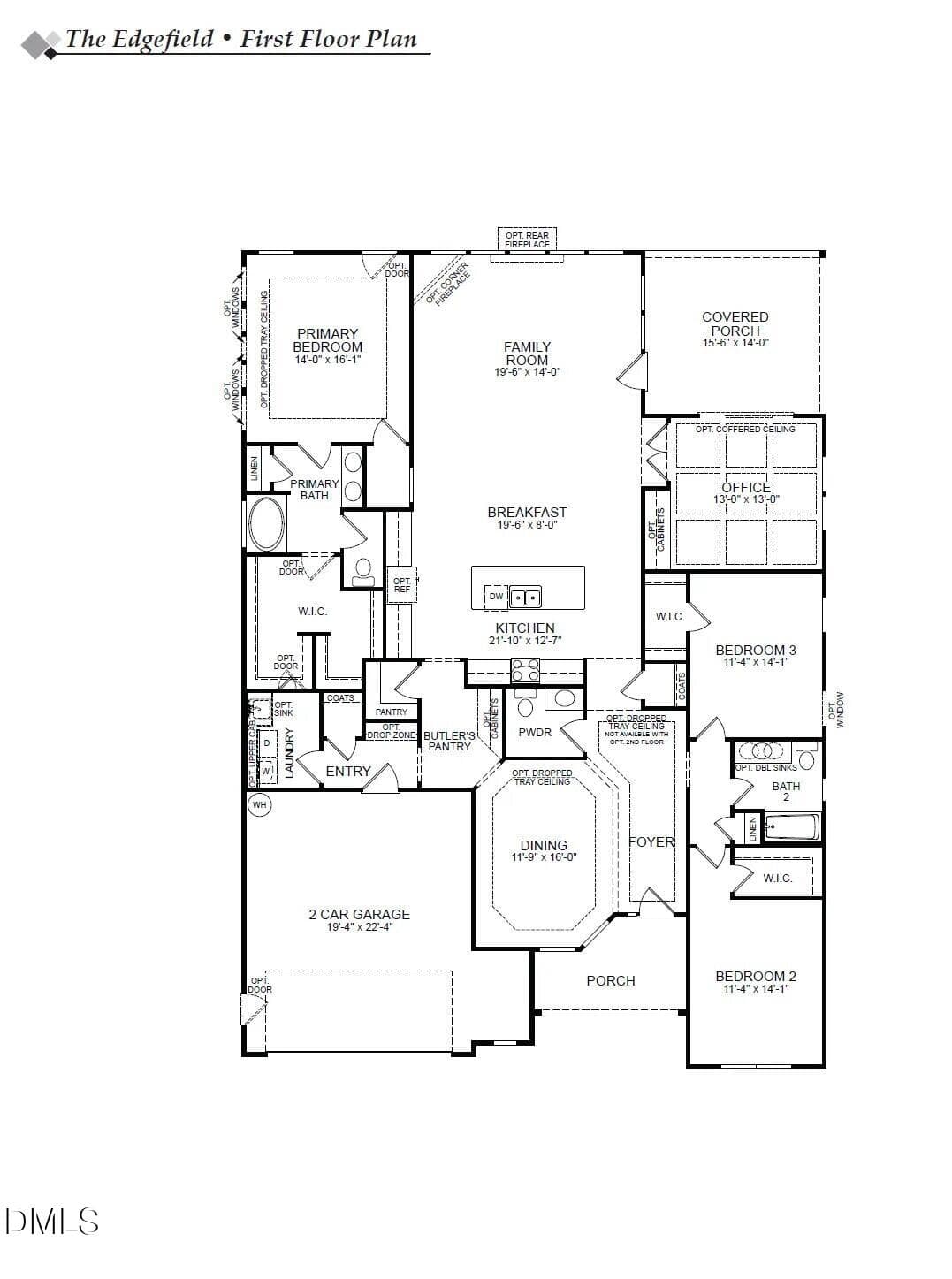 1st Floor Plan Edgefield - 0004 Tallulah Loop, Cedar Grove, NC 27231