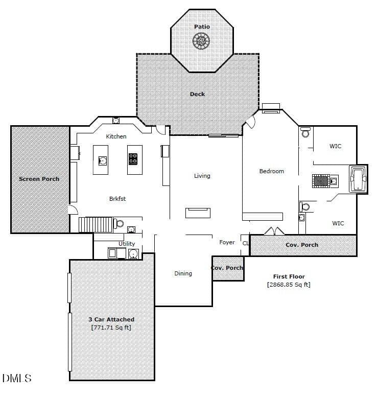 Sketch for Photos 1st Floor - 6600 Maynard Farm Road, Chapel Hill, NC 27516, Chapel Hill