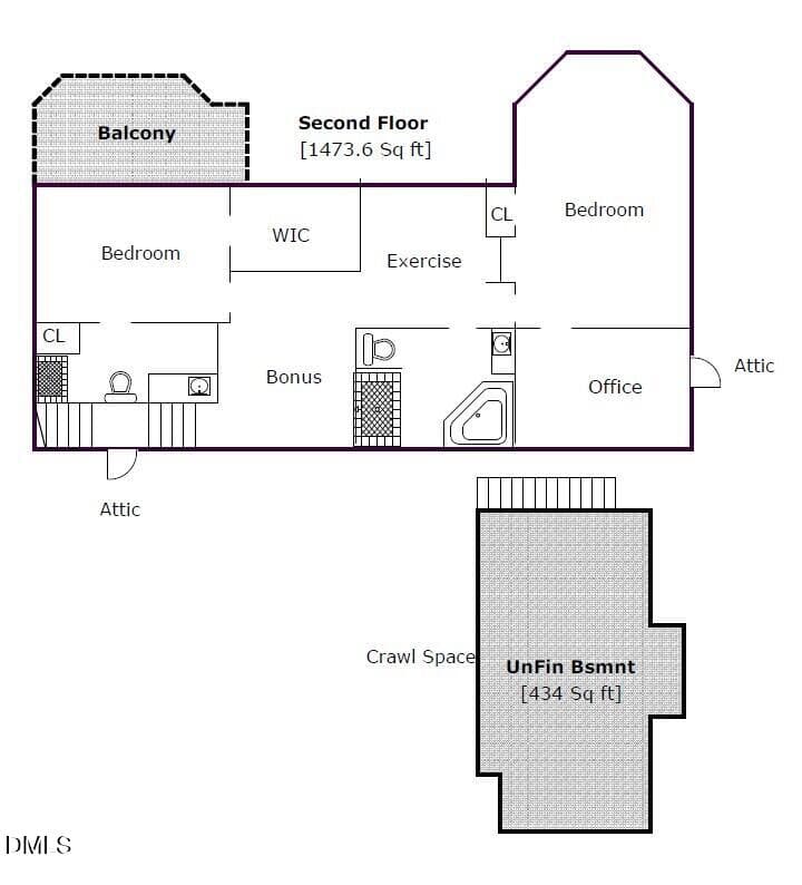 Sketch for Photos 2nd Floor & basement - 6600 Maynard Farm Road, Chapel Hill, NC 27516, Chapel Hill