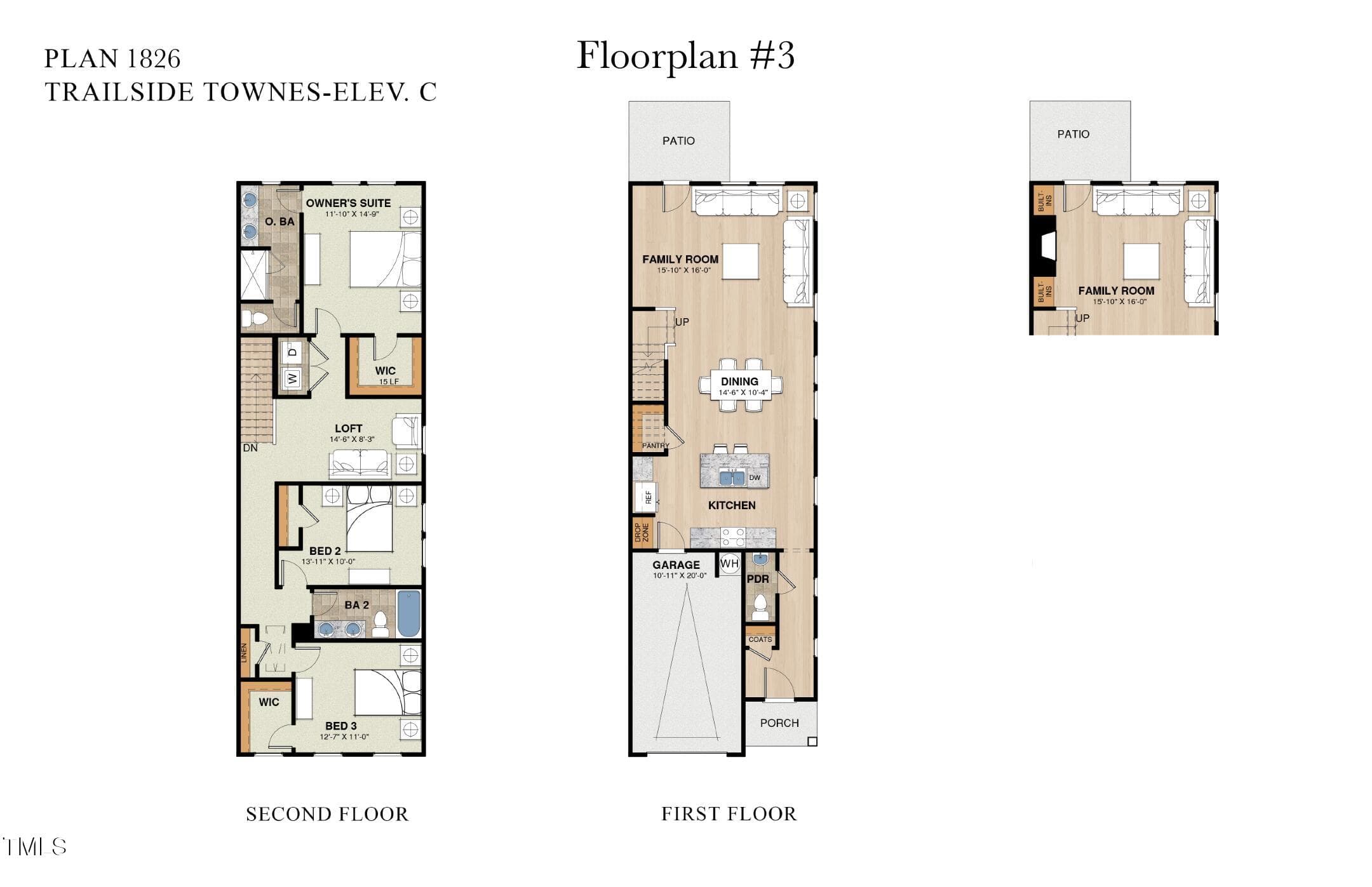 8 - Elev. C Floor Plan - 923 Selby Avenue, Durham, NC 27713, Durham