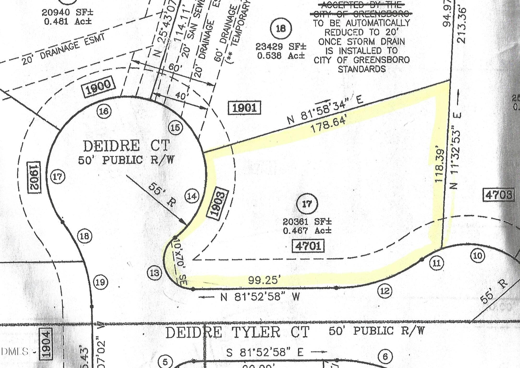 Plat - 1903 Deidre Court, Greensboro, NC 27406, Greensboro