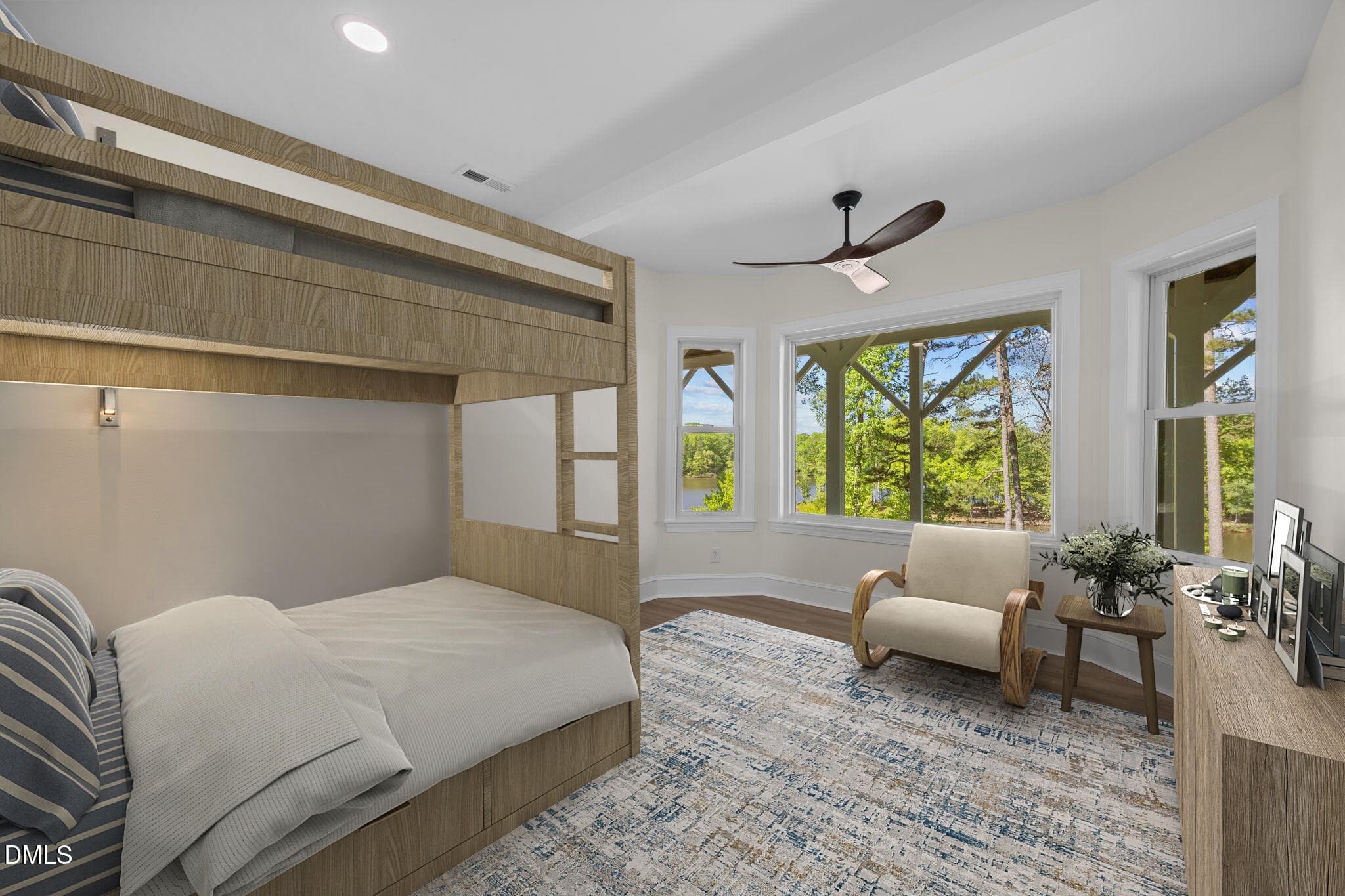 bunk bed with lights - 312 Victor Williford Road, Roxboro, NC 27574