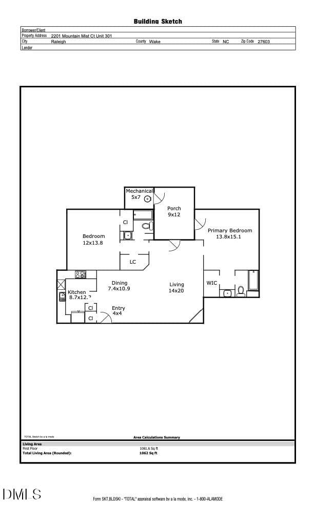 2201_Mountain_Mist_Court_#301_Sketch - 2201 Mountain Mist Court 301, Raleigh, NC 27603, Raleigh