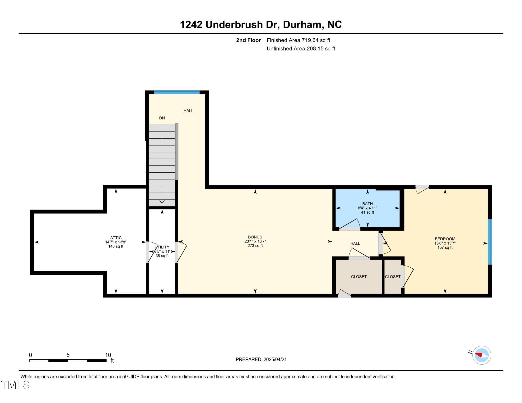Floor Plan 2nd Floor - 1242 Underbrush Drive, Durham, NC 27703, Durham