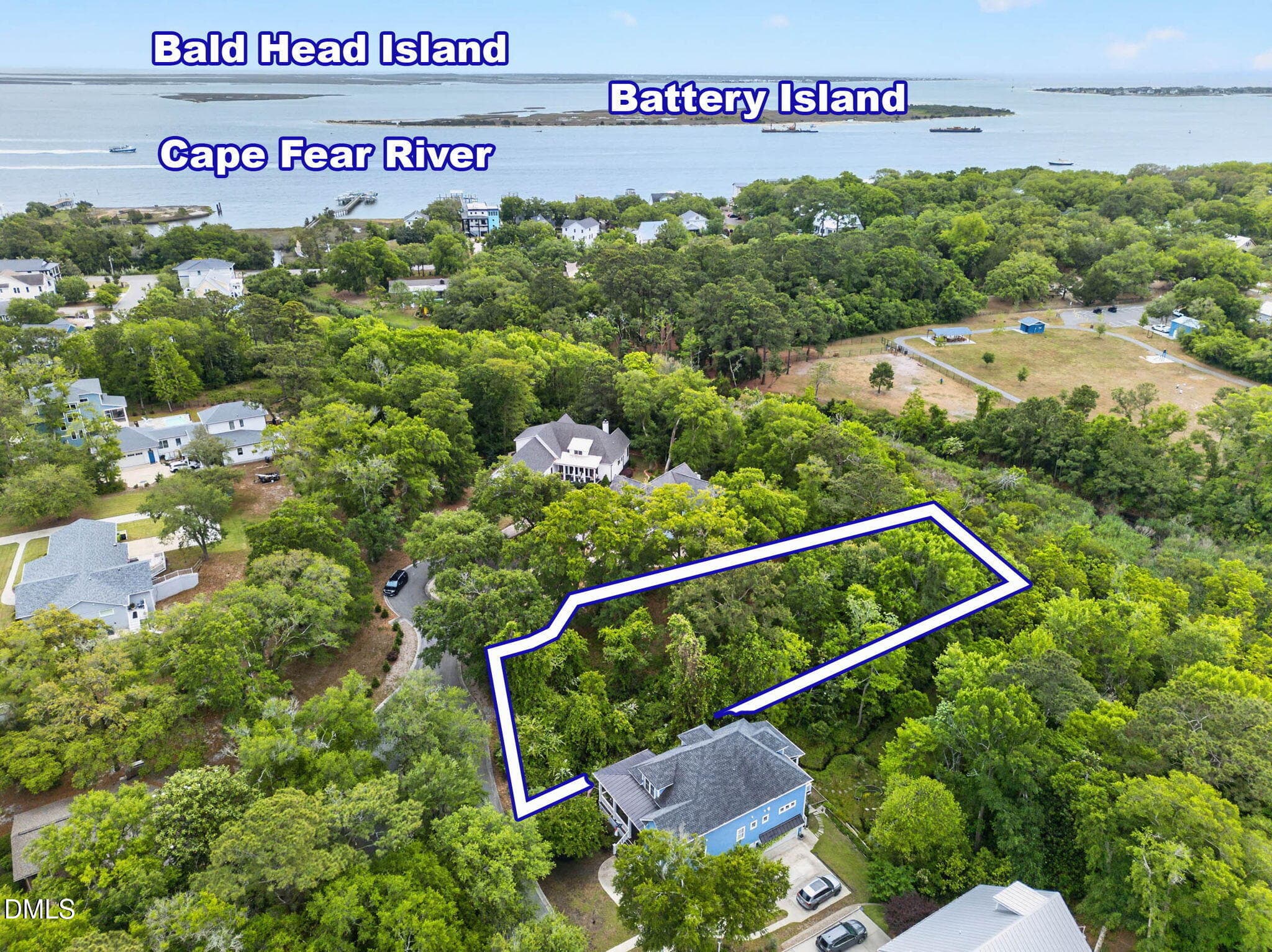 Aerial w Water - 207 Joshuas Way, Southport, NC 28461, Southport