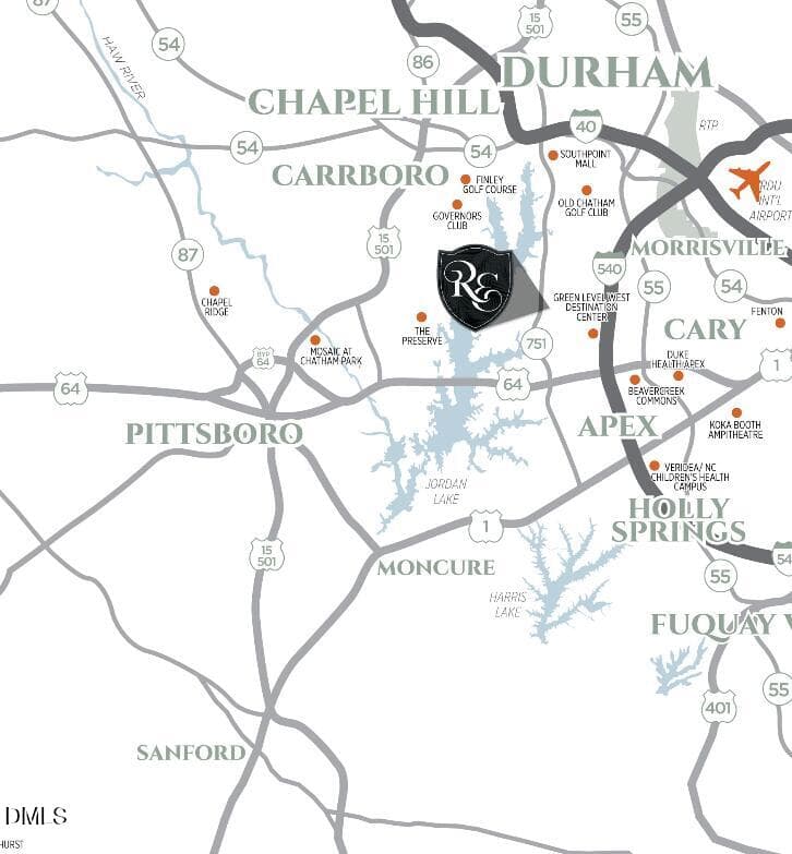 Area map - 343 Rainforest Place, Apex, NC 27523