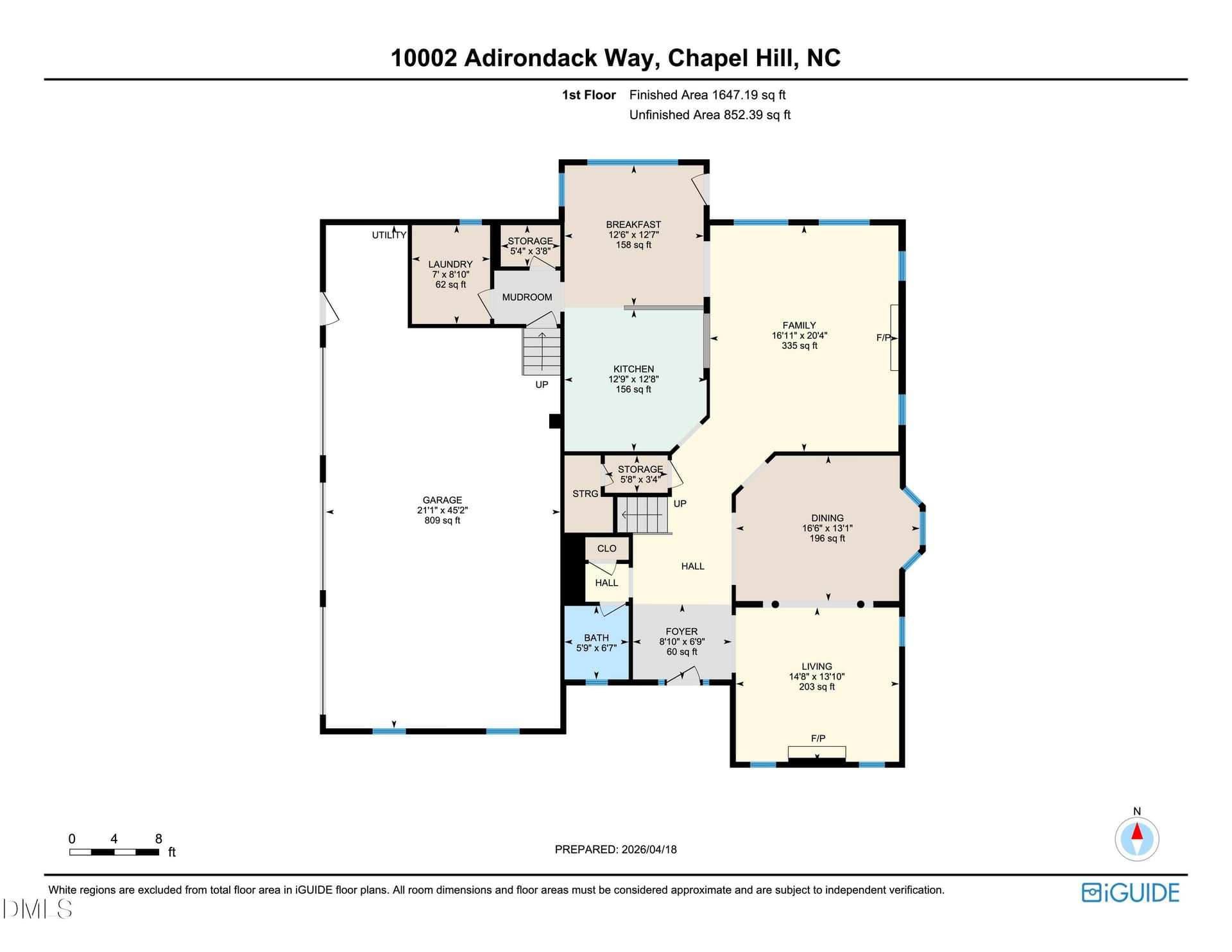 10002 Adirondack Floorplan 1 - 10002 Adirondack Way, Chapel Hill, NC 27517