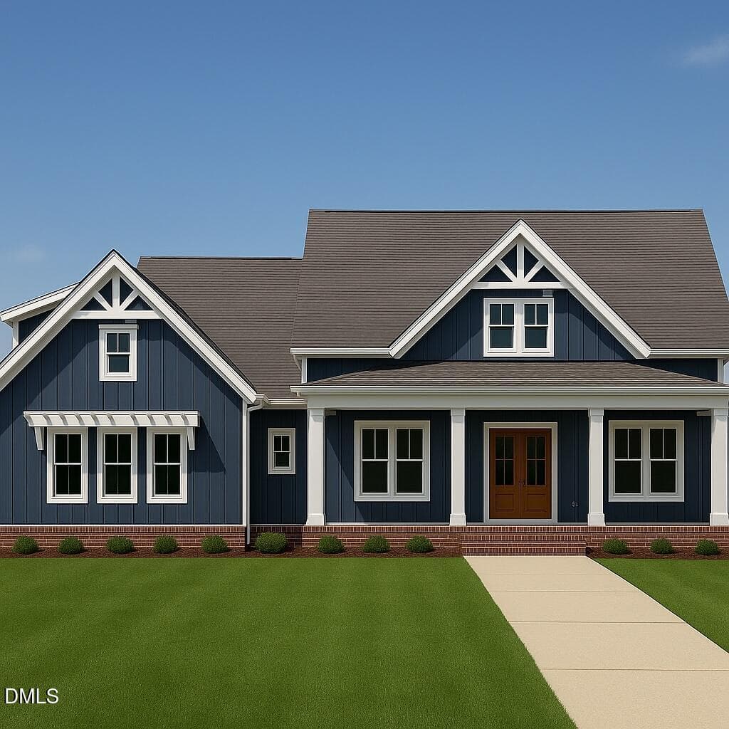 Front Elevation B - Rendering (Blue w Wh - Lot 5 Trey Point Drive, Spring Hope, NC 27882
