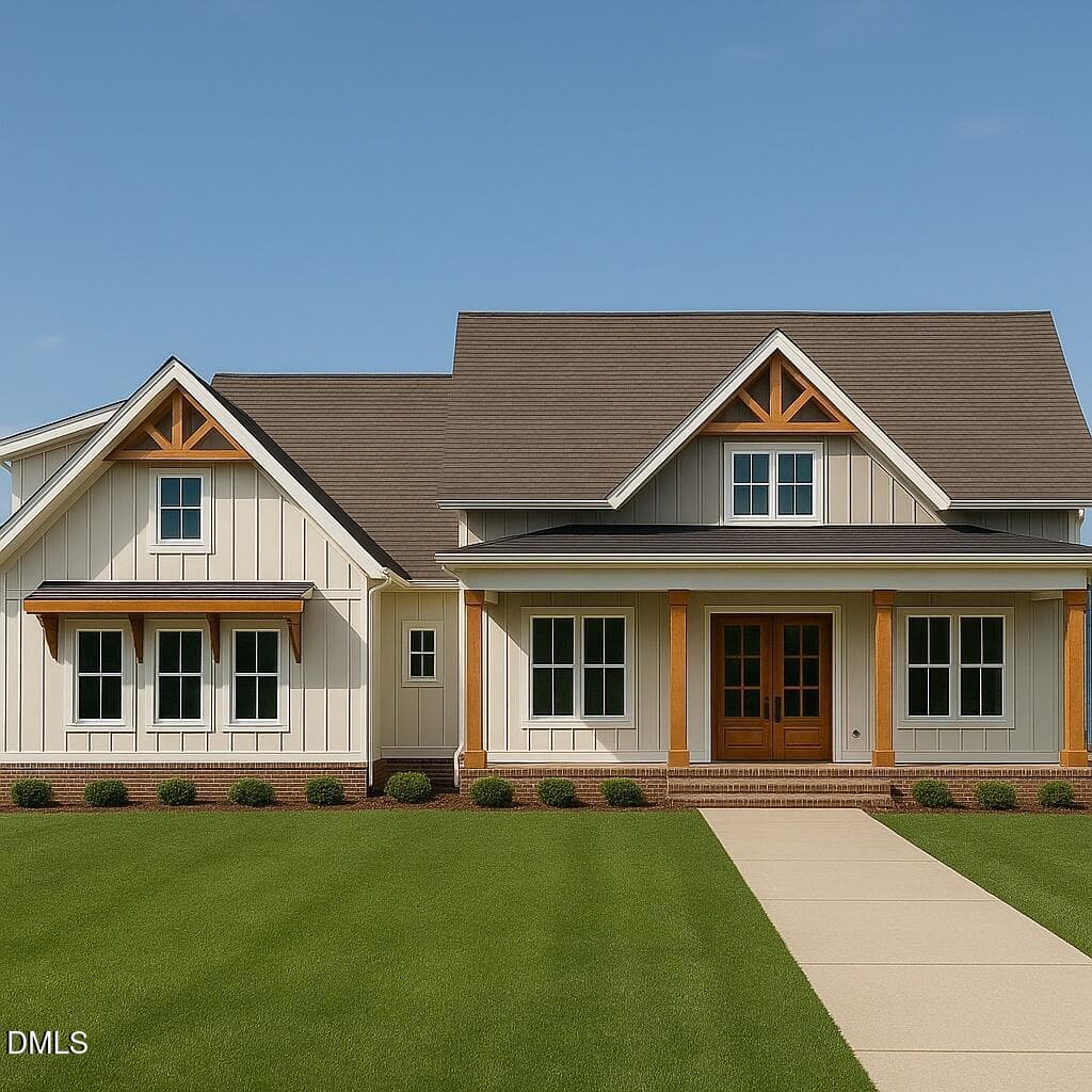 Front Elevation B - Rendering (Cream w W - Lot 5 Trey Point Drive, Spring Hope, NC 27882