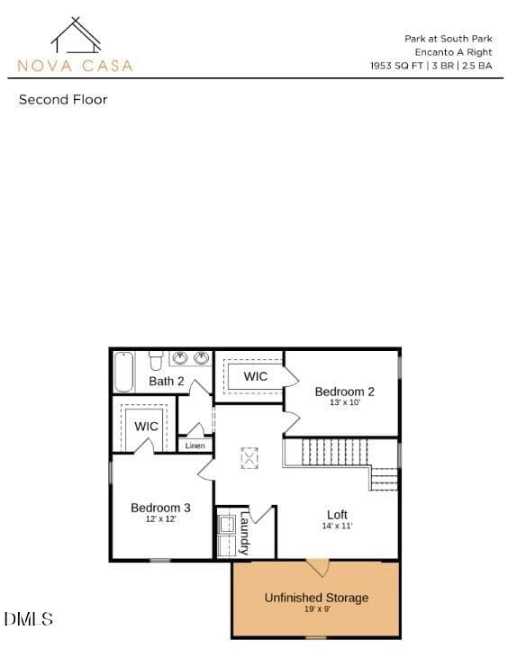 2nd Floor Floorplan - 143 Grinnell Loop, Sanford, NC 27332