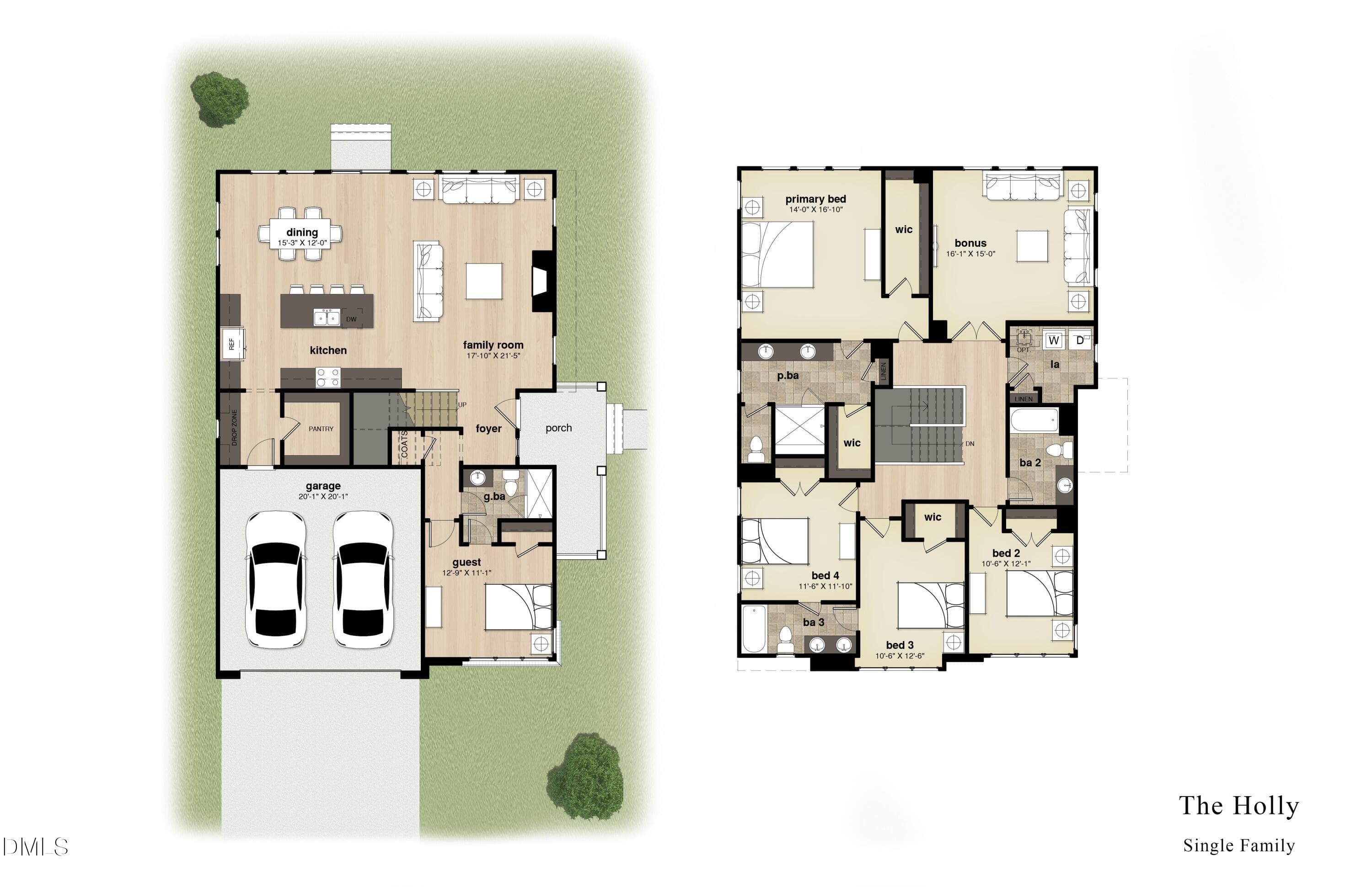 06.16.2025 Color Floor Plan - The Holly - 700 Mildred Oaks Court, Cary, NC 27519, Cary