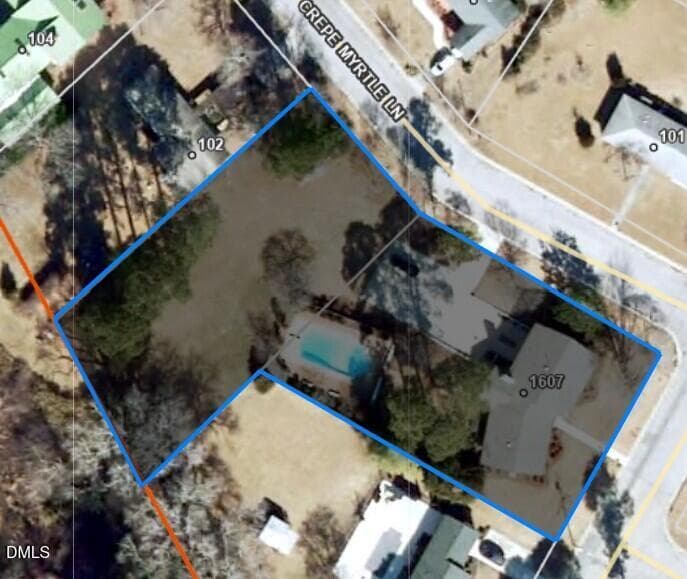 Aerial of Both Lots - 1607 Lakeshore Drive, Dunn, NC 28334