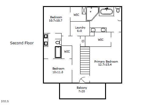 2nd Floor Plan - 22 Treywood Lane, Chapel Hill, NC 27516, Chapel Hill