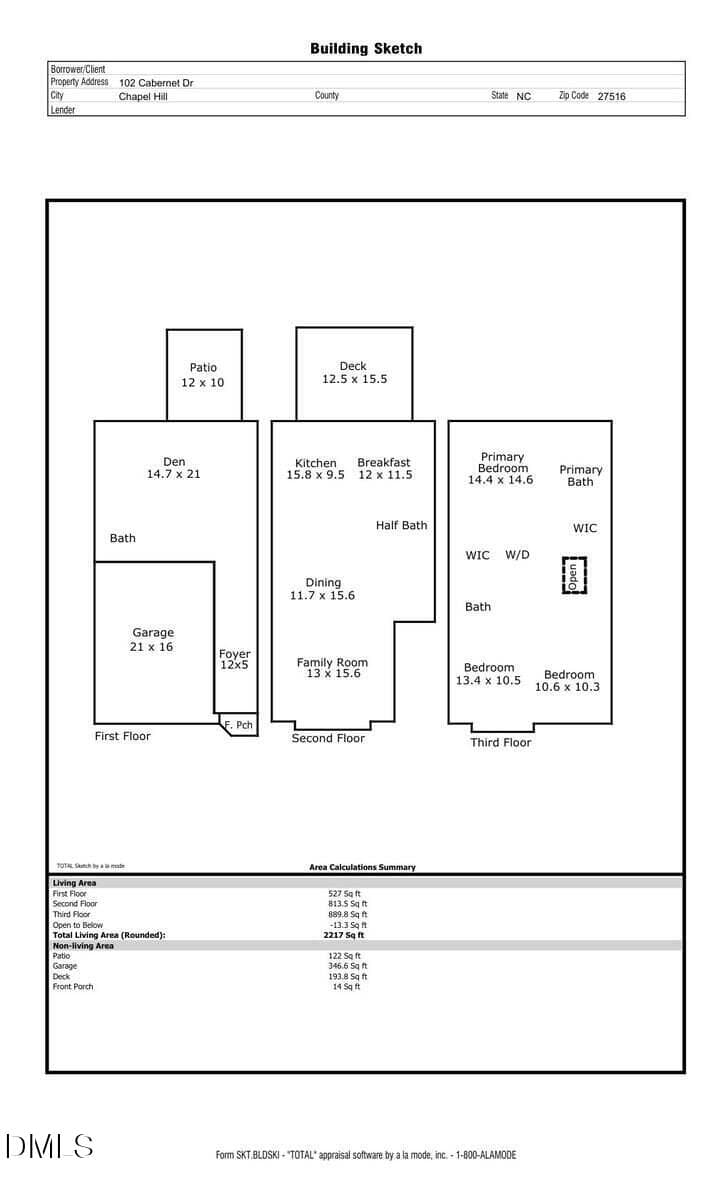 Floor Plan - 102 Cabernet Drive, Chapel Hill, NC 27516, Chapel Hill