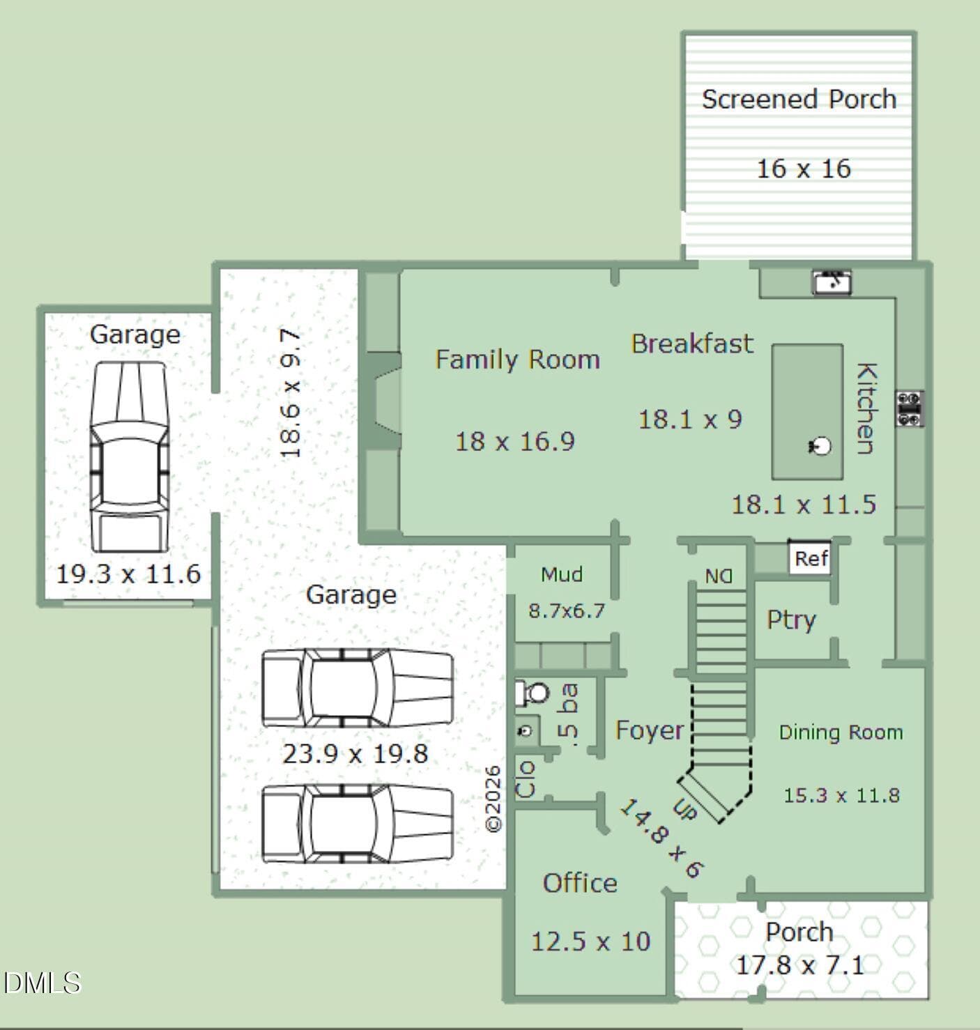 Floorplan-1st-724 Peninsula Forest Place - 724 Peninsula Forest Place, Cary, NC 27519, Cary