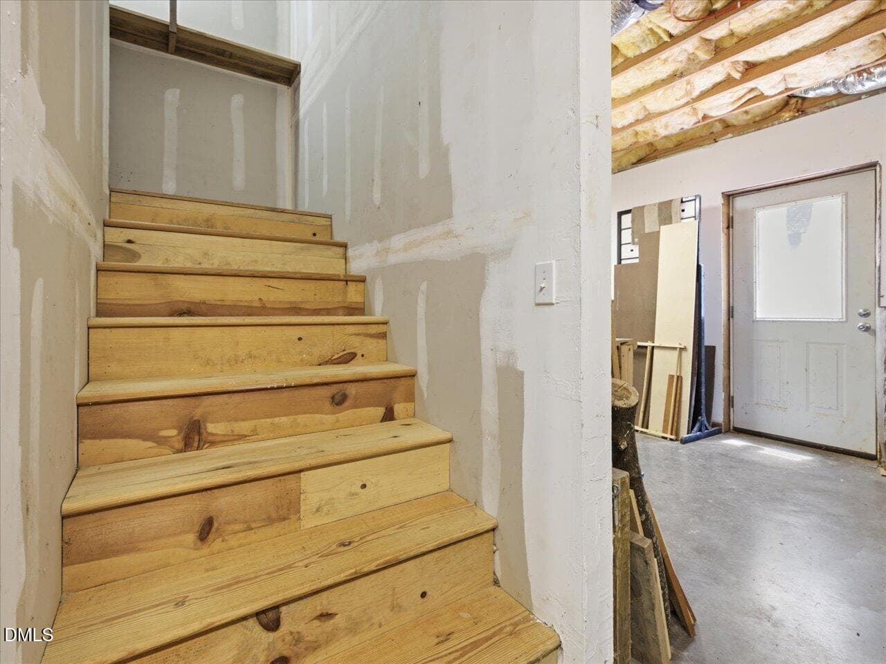 205 Anolis stairs from basement - 205 Anolis Drive, Pittsboro, NC 27312