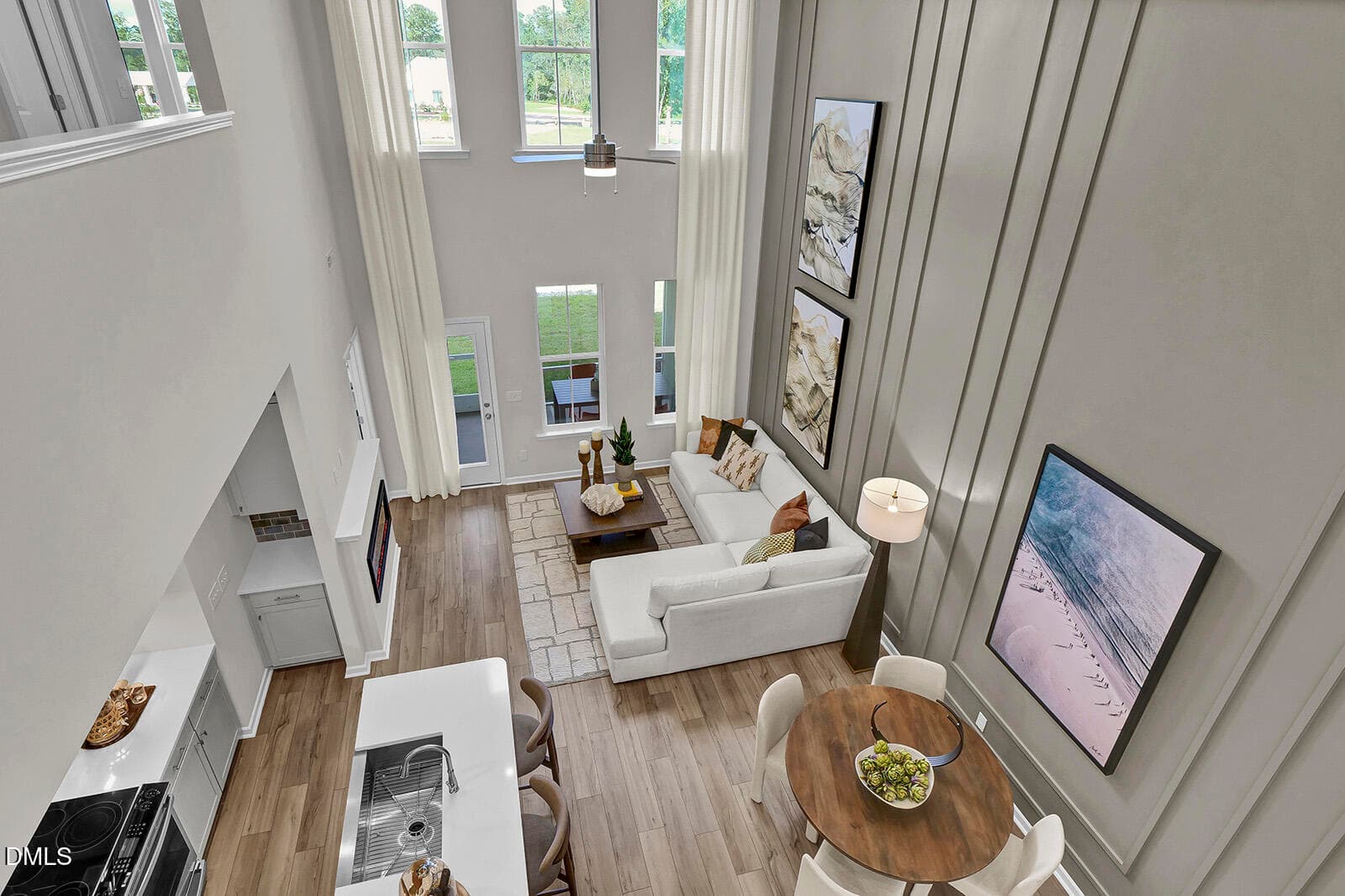 Great Room Aerial - Hydrangea B - Grand - 1215 Bell Heather Road 23, Durham, NC 27703, Durham
