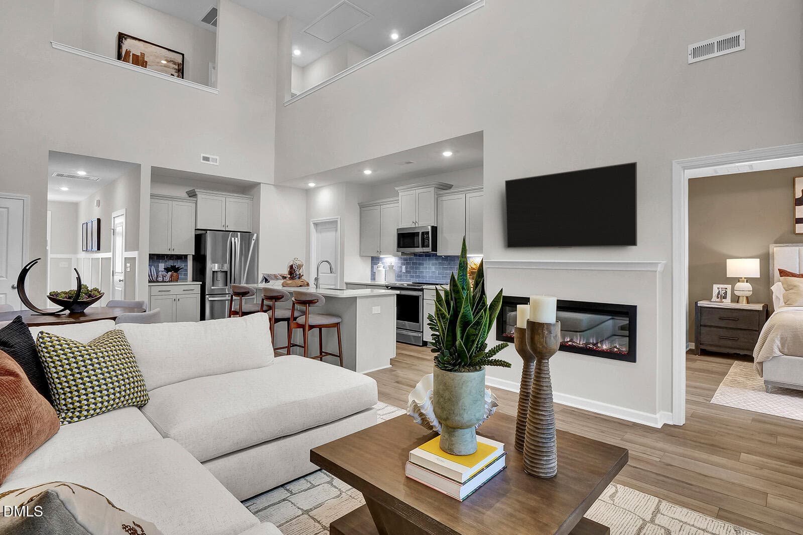 Great Room to Kitchen - Hydrangea B - Gr - 1215 Bell Heather Road 23, Durham, NC 27703, Durham
