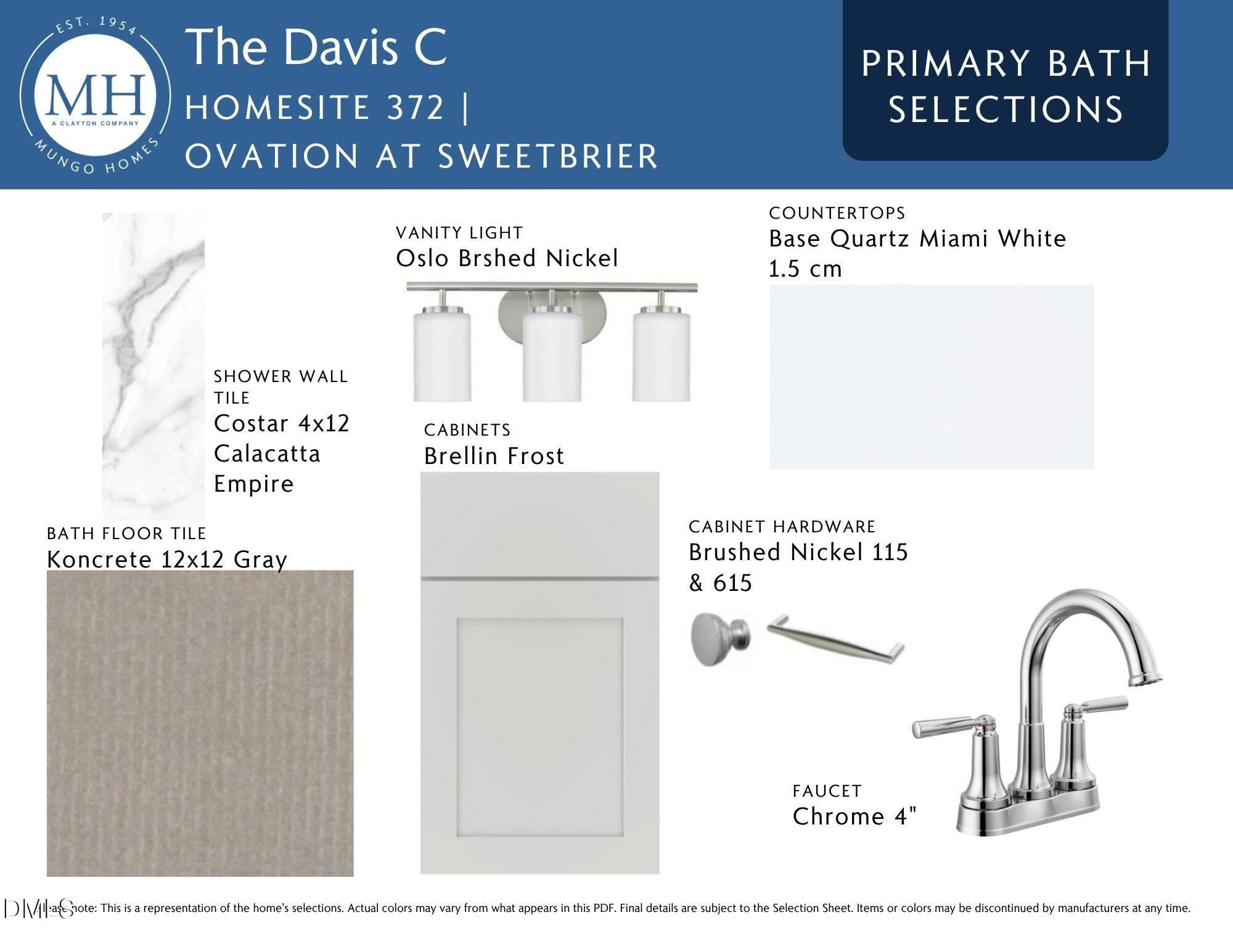 Primary Bathroom Selections - 2056 Bull City Bend 372, Durham, NC 27703, Durham
