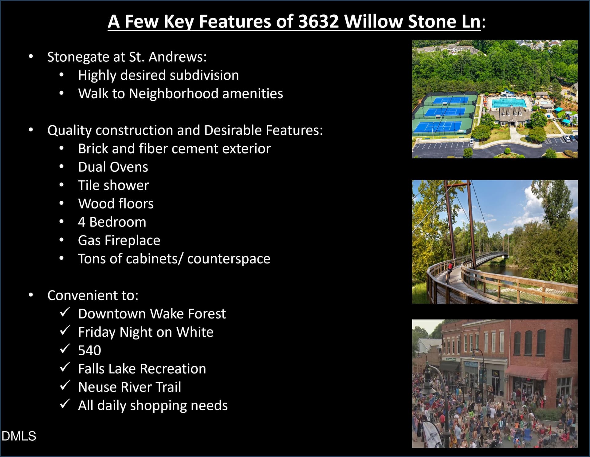 features 4 - 3632 Willow Stone Lane, Wake Forest, NC 27587