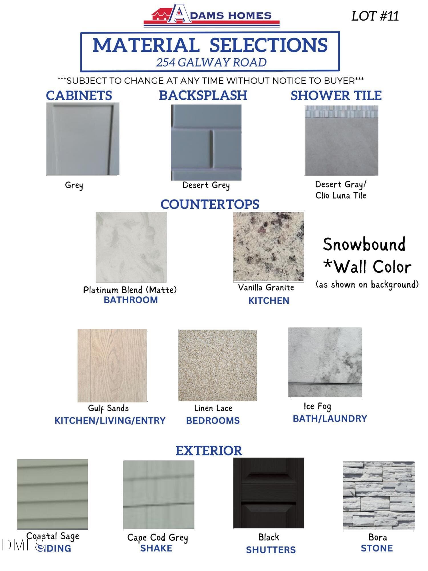 KE LOT 11 material selection - 254 Galway Road, Lillington, NC 27546