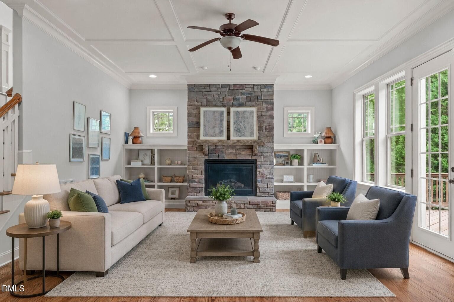 Family Room - Staging Bryant - 3320 Bryant Falls Court, Raleigh, NC 27613, Raleigh