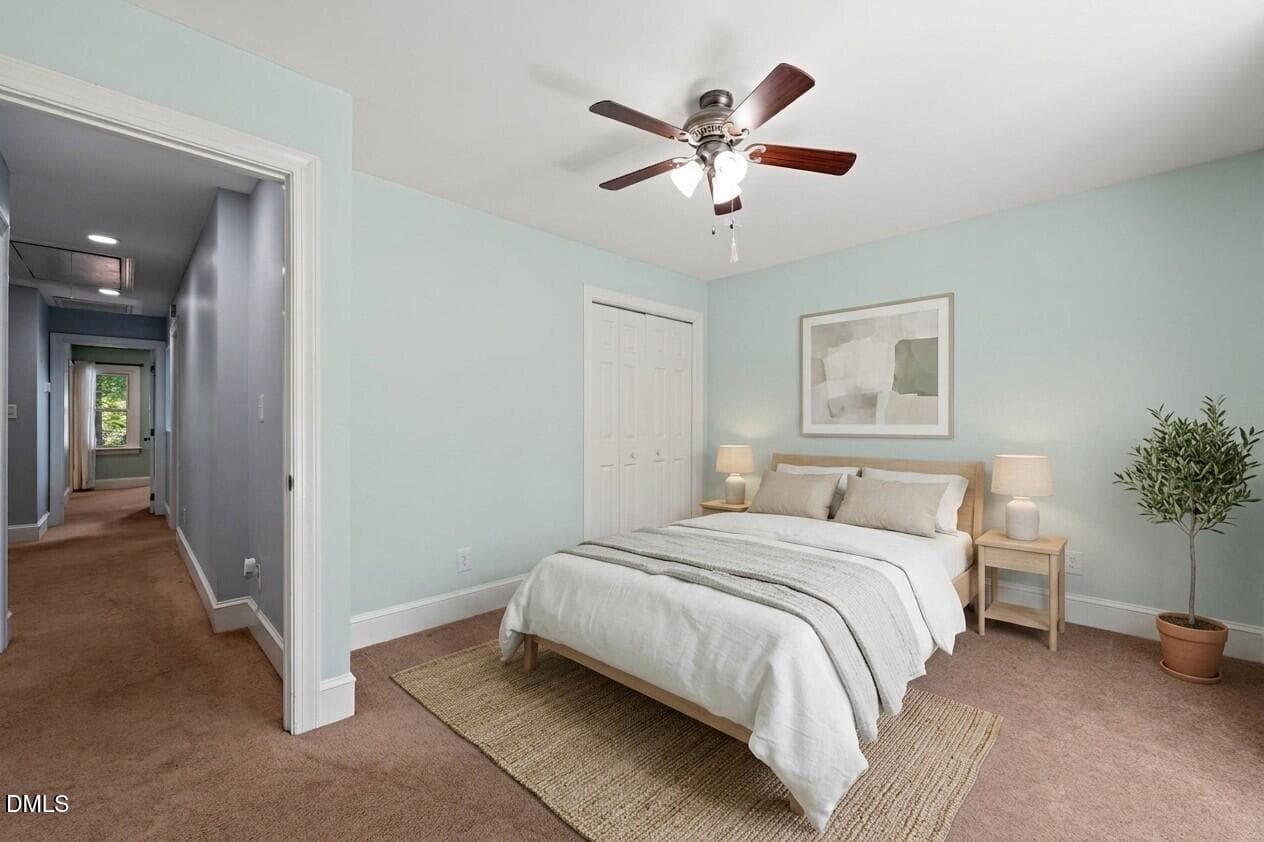 Bedroom 3 (2) Virtually Staged - 7605 Wellesley Park N, Raleigh, NC 27615, Raleigh