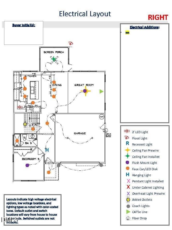 39 RVF - Electrical layout rendering_Pag - 74 Mendenhall Drive, Angier, NC 27501