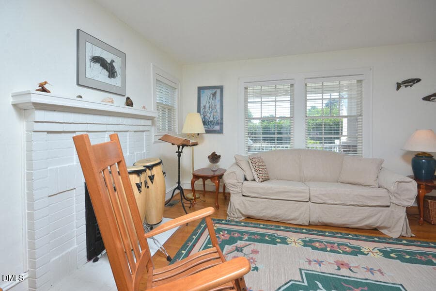 7- Living room window fireplace - 1814 Chapel Hill Road, Durham, NC 27707, Durham
