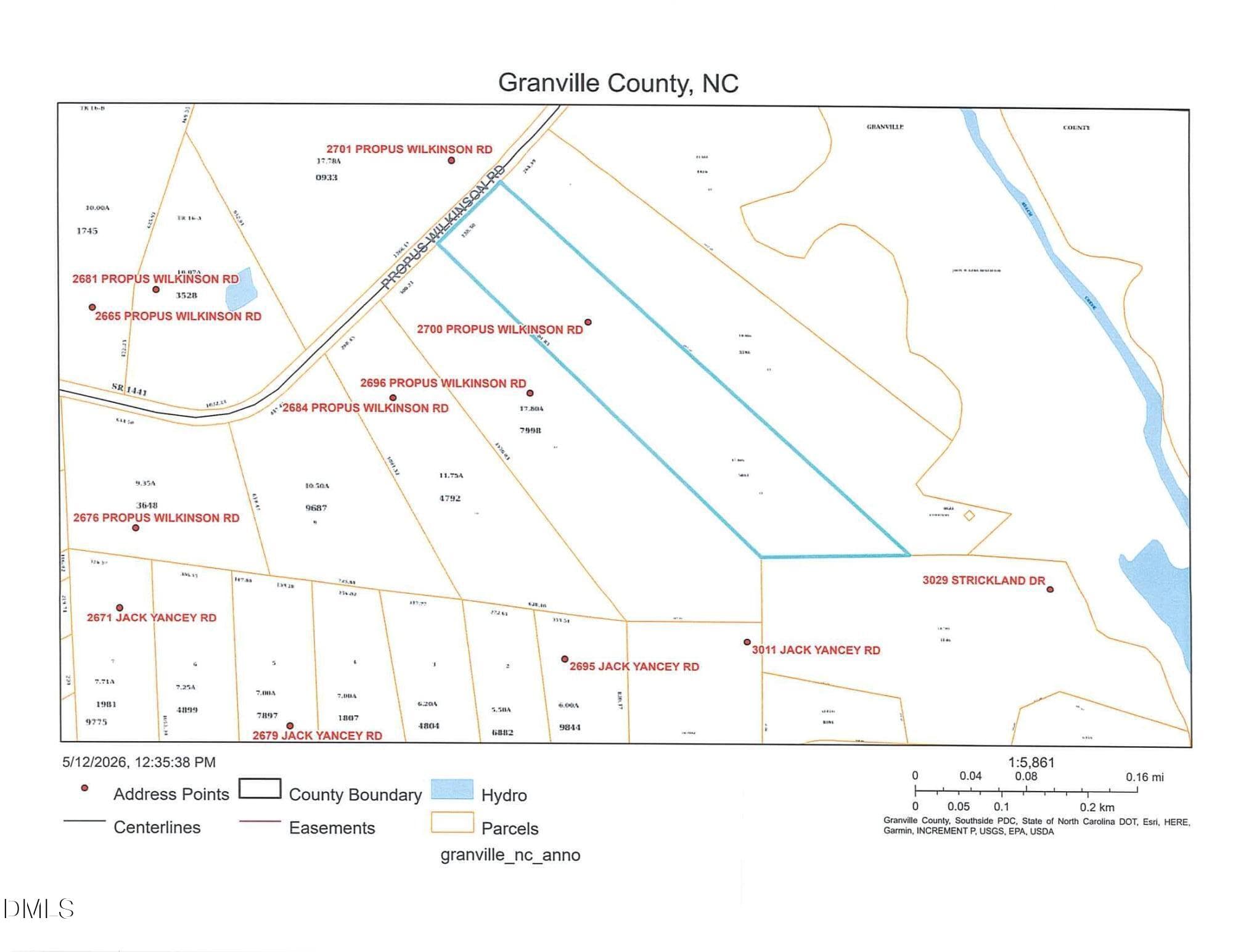 Plat - 2700 Propus Wilkinson Road, Bullock, NC 27507