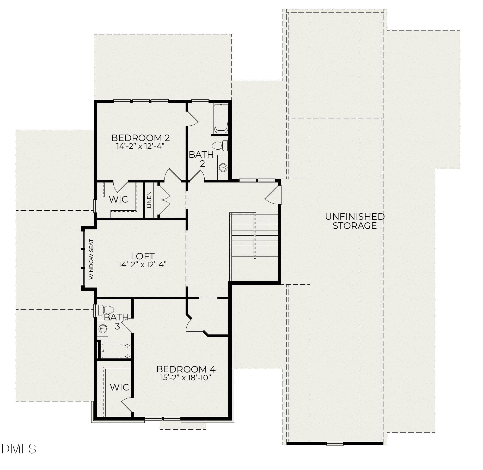 2nd Floor Layout - 125 Crestridge Place, Durham, NC 27705