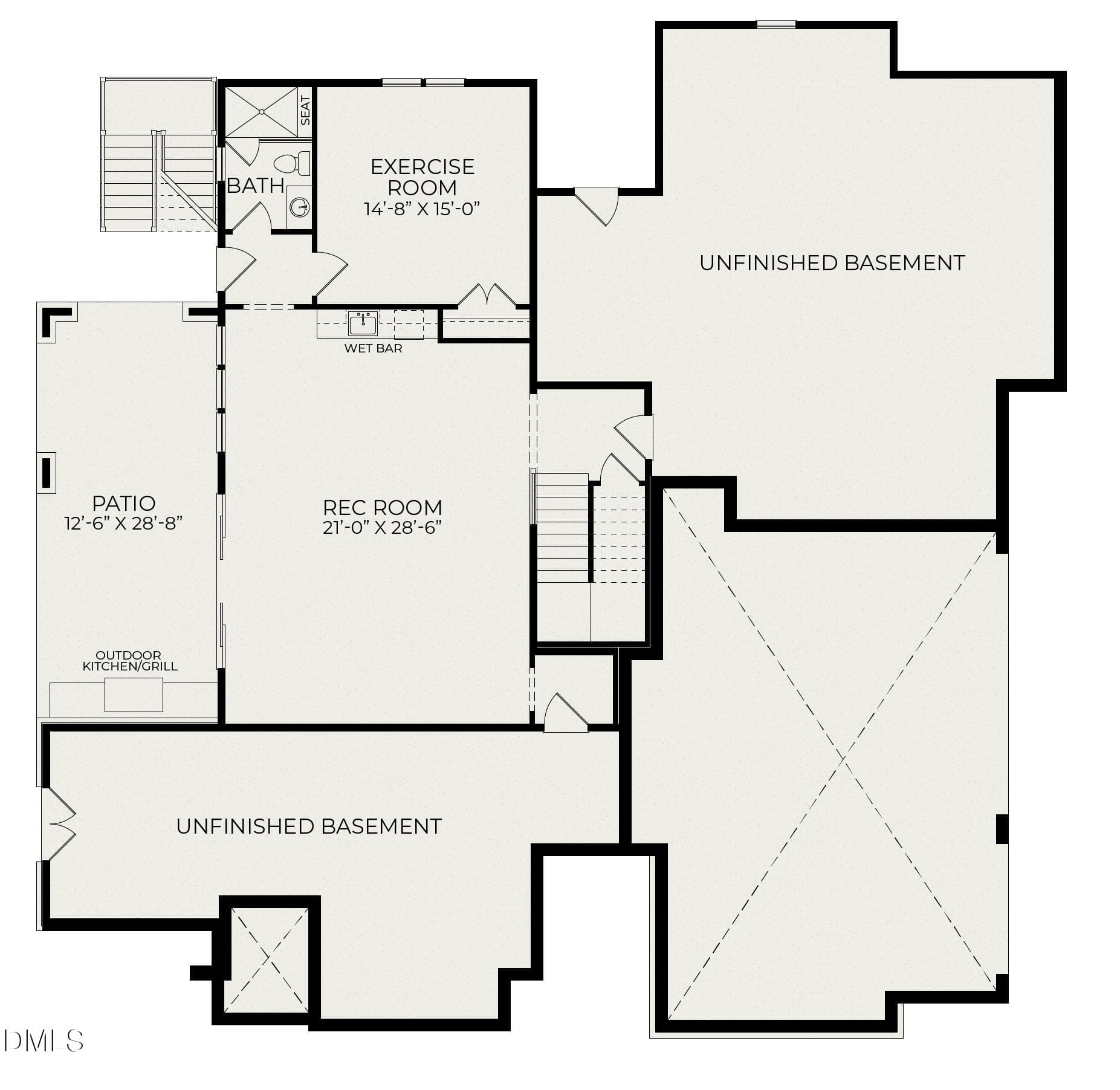 Basement Layout - 125 Crestridge Place, Durham, NC 27705