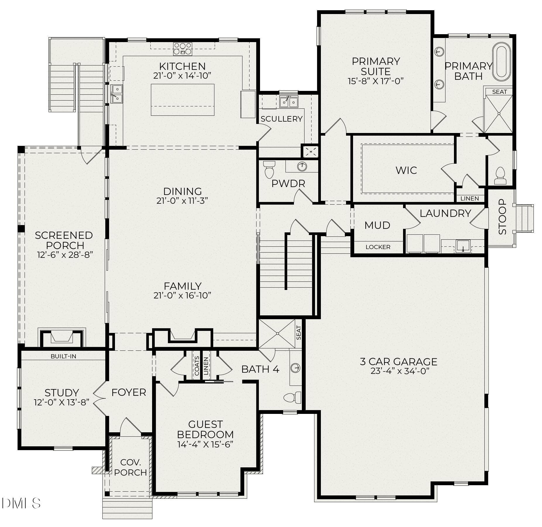1st Floor Layout - 125 Crestridge Place, Durham, NC 27705