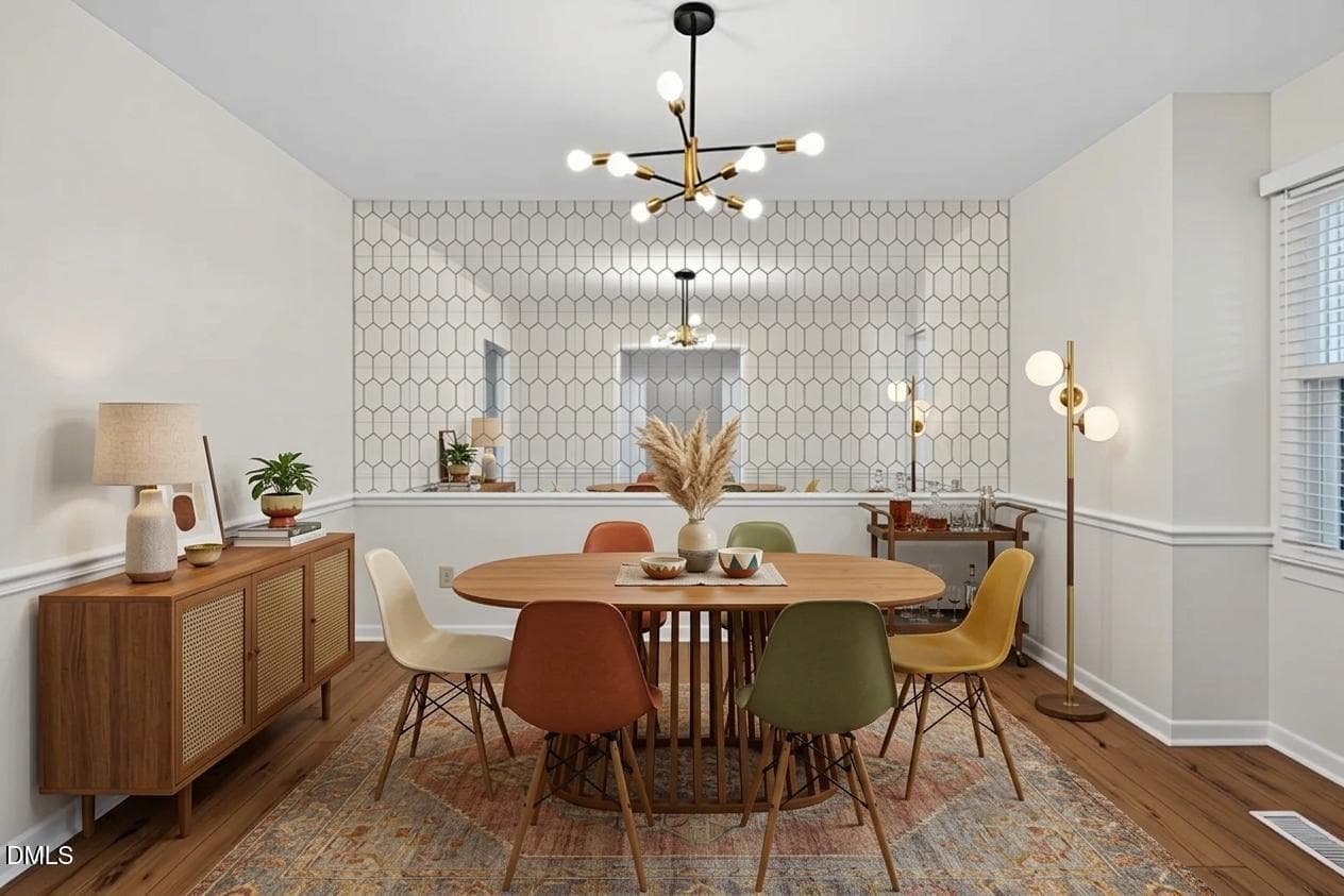 Virtually staged dining - 4704 Bernie Place, Raleigh, NC 27616, Raleigh