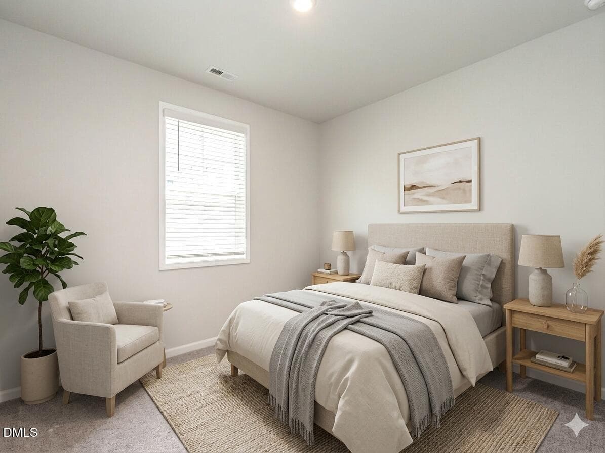 Virtually Staged Secondary Bedroom - 1242 Underbrush Drive, Durham, NC 27703, Durham