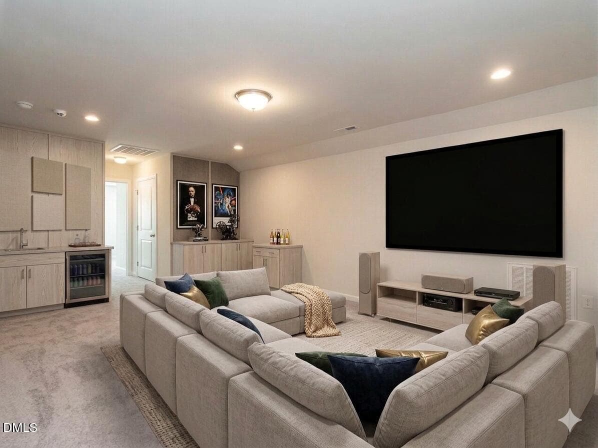 Virtually Staged Theater Room - 1242 Underbrush Drive, Durham, NC 27703, Durham