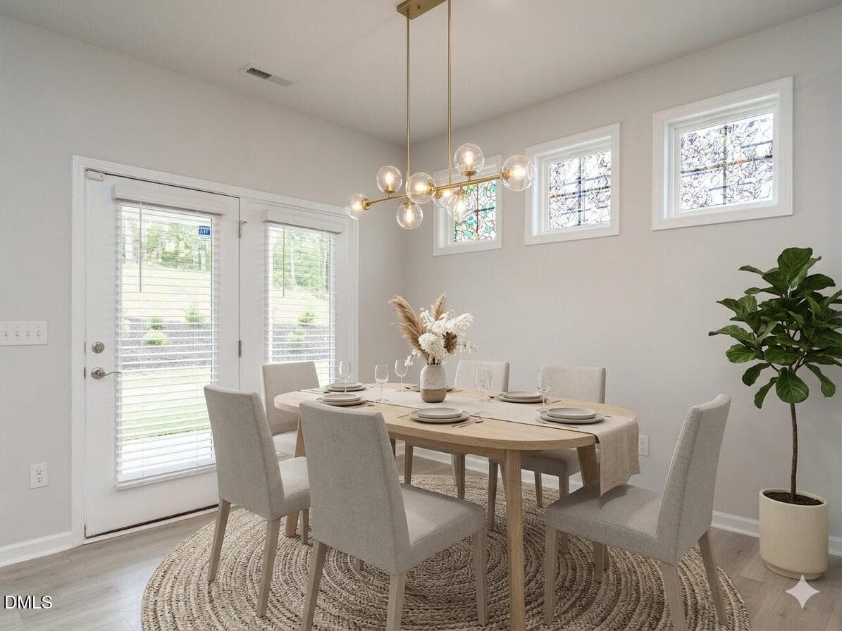 Virtually Staged Dining Room - 1242 Underbrush Drive, Durham, NC 27703, Durham