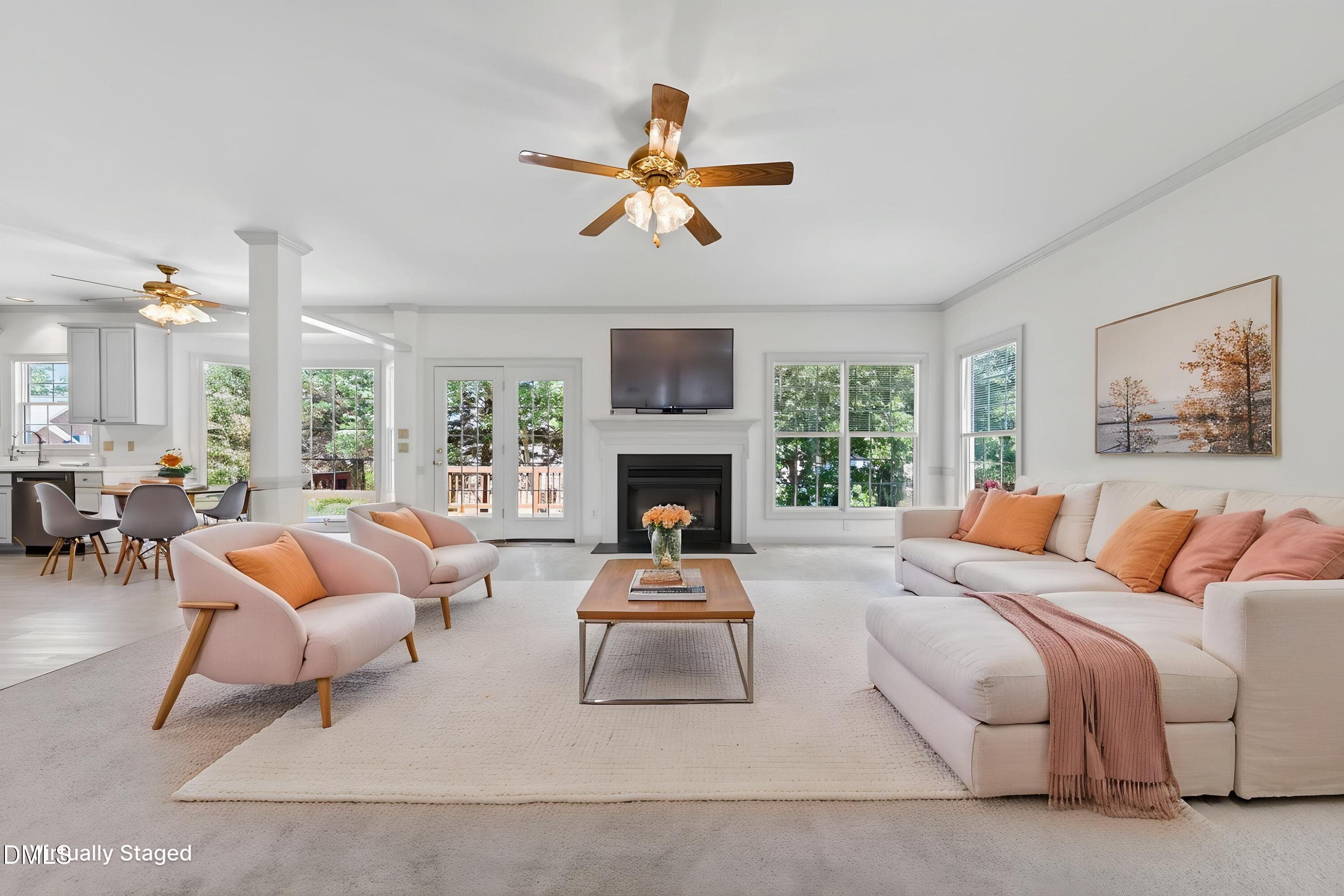Virtually Staged Family Room - 101 Greygate Place, Cary, NC 27518, Cary