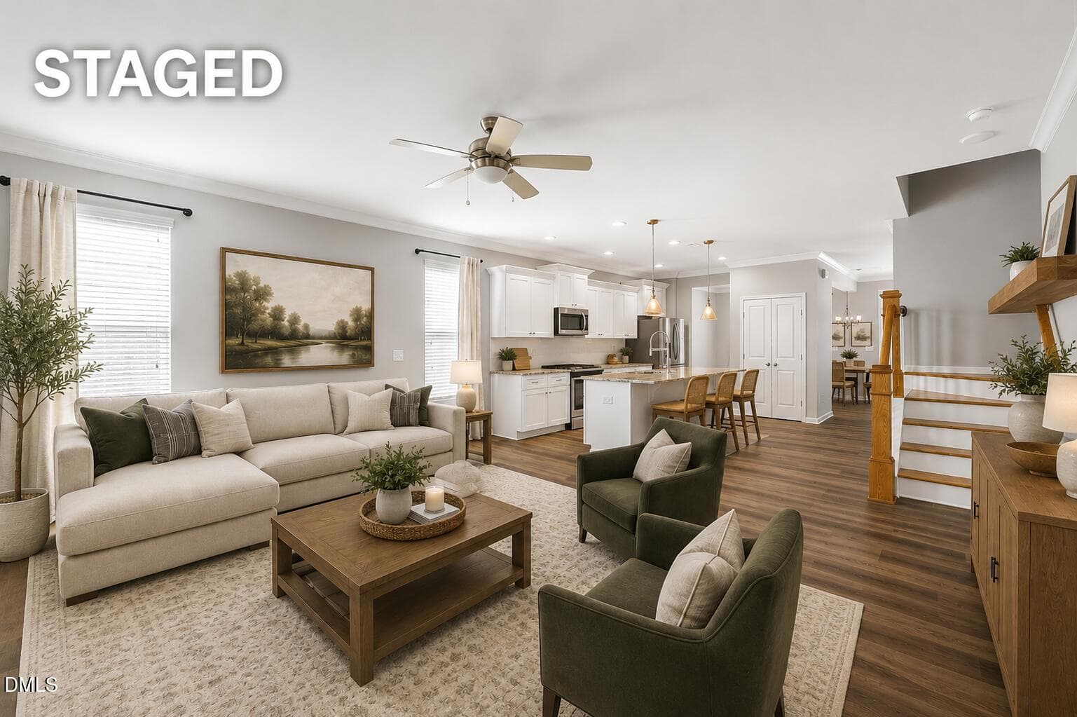Family Room Staged - 353 Joyner Bluff Drive, Wake Forest, NC 27587